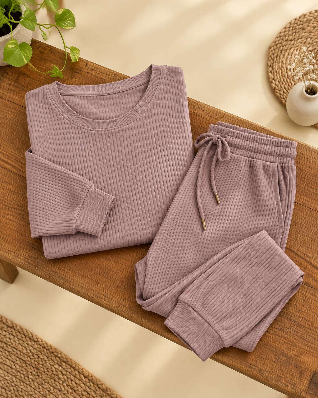 Ribbed Lounge Jogger Set
