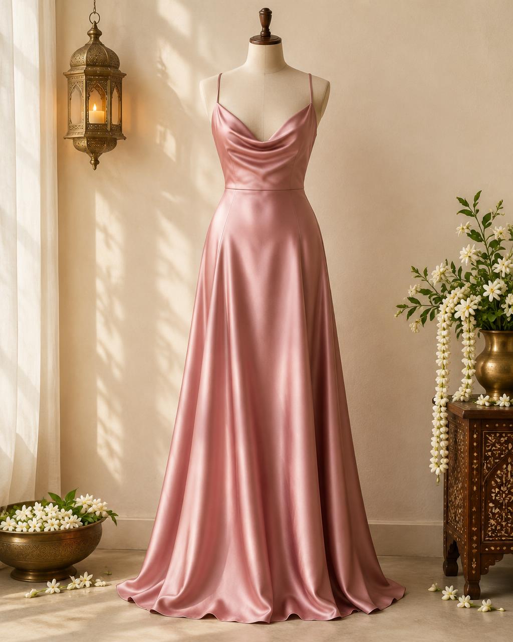 Satin Drape Party Dress