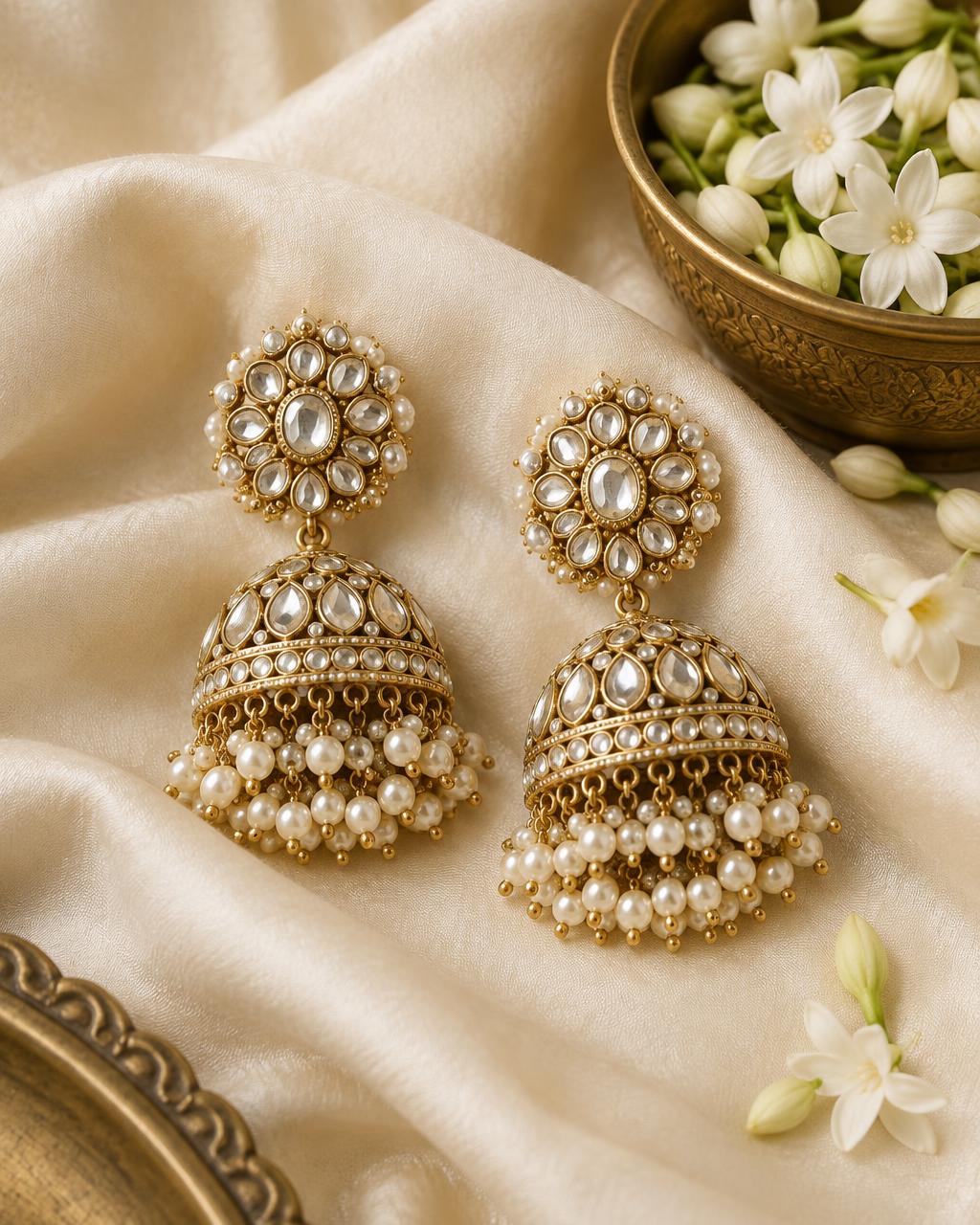 Kundan Jhumka Earrings