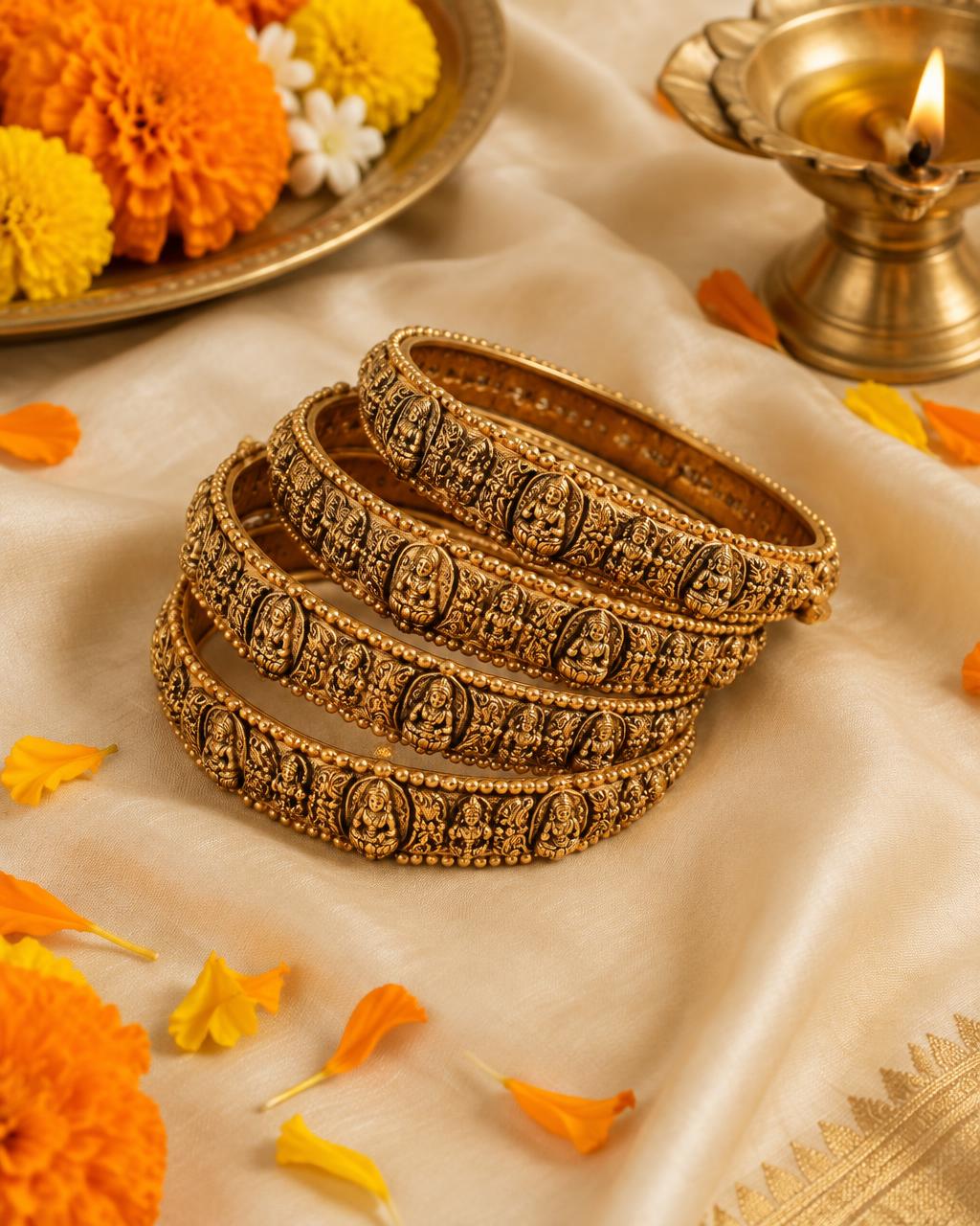 Temple Gold Bangle Set