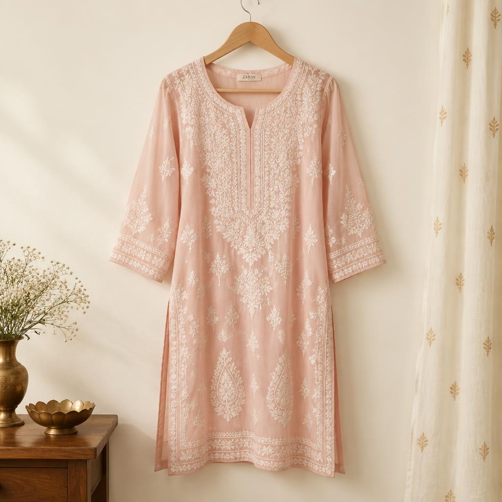 Blush Chikankari Kurta