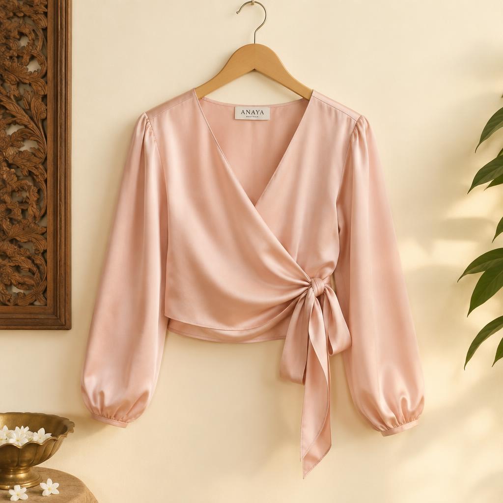 Satin Wrap Top
