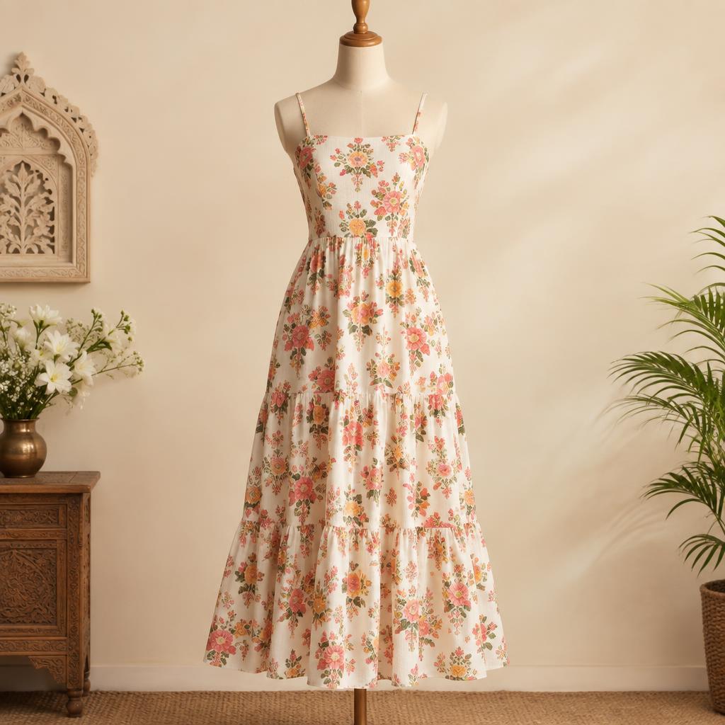 Floral Smocked Midi Dress