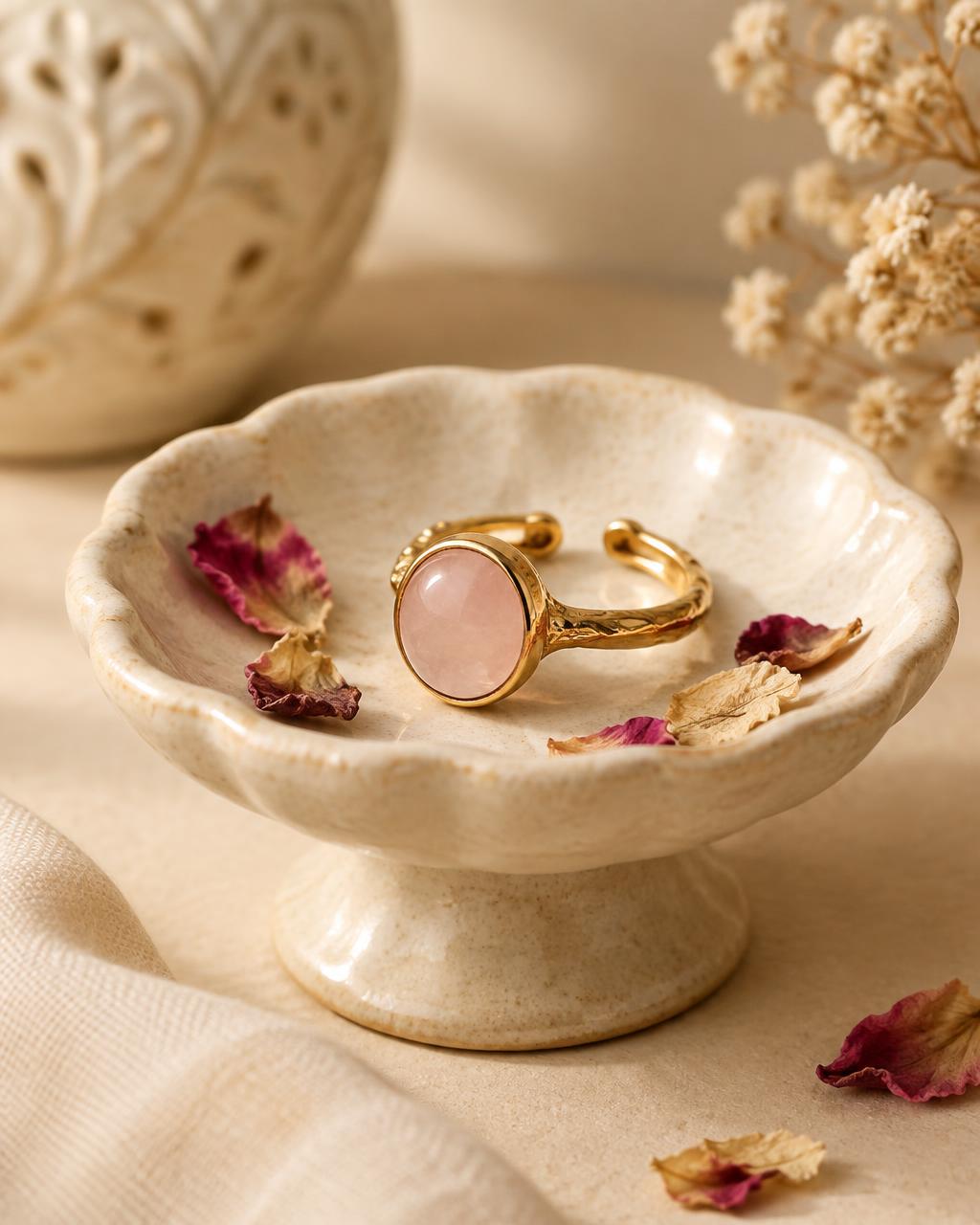 Rose Quartz Statement Ring